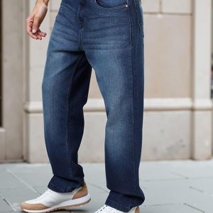 London Hills Men Jeans || Baggy Fit Jean's for Man || Loose Fit High Rise Denim || Stretchable Casual Wear Jean,s || Dance Rap Rapping Style Pant for Men || Denim Cotton Jeans (0)